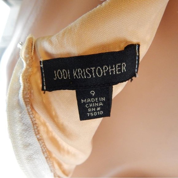 Jodi Kristopher Lace Fit and Flare Sleeveless Dress Womens Size 9 Cream - Picture 8 of 12